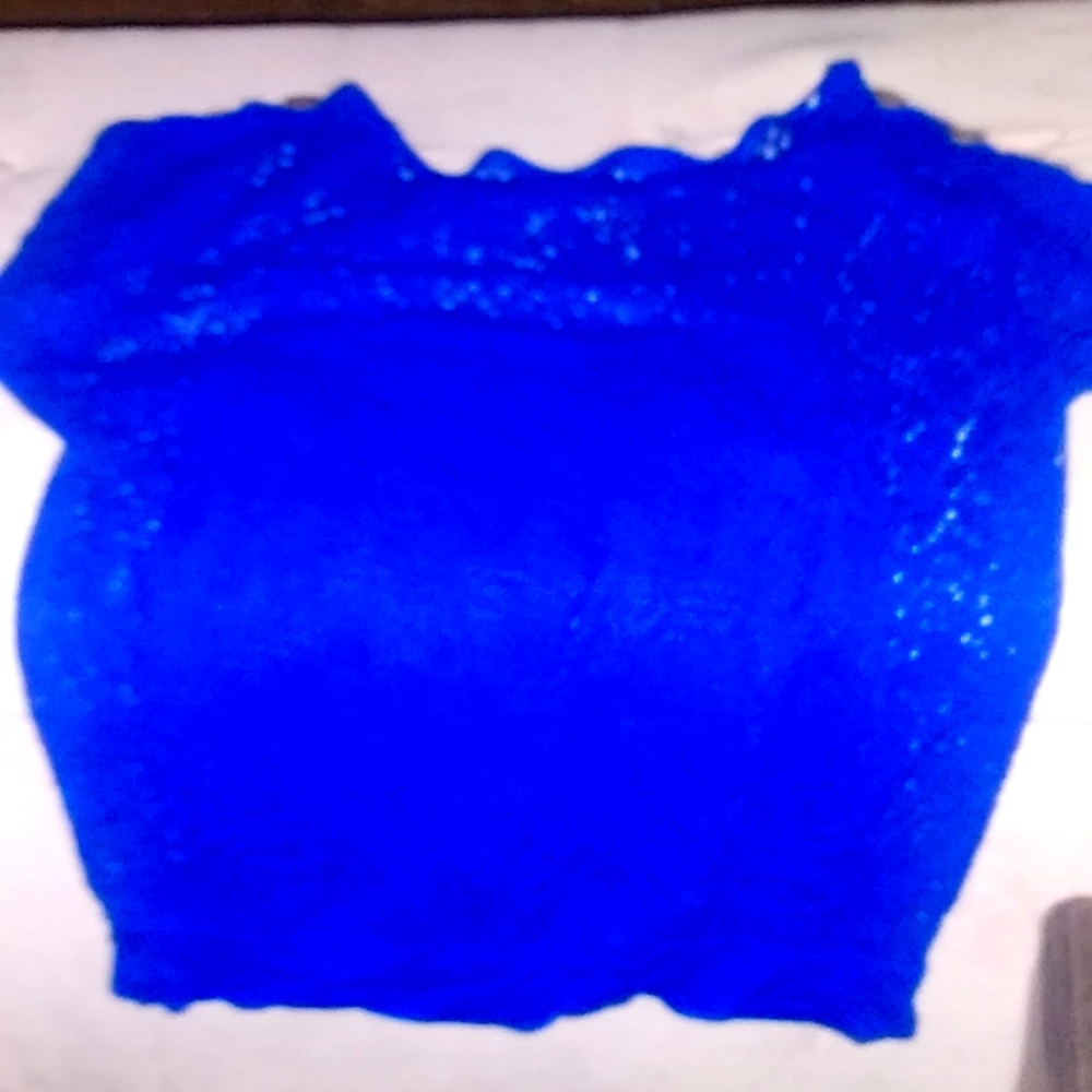 Beautiful cobalt blue lace/ with under shirt